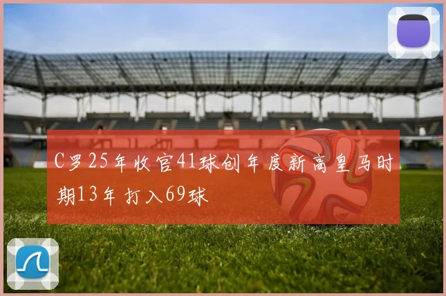 C罗25年收官41球创年度新高皇马时期13年打入69球